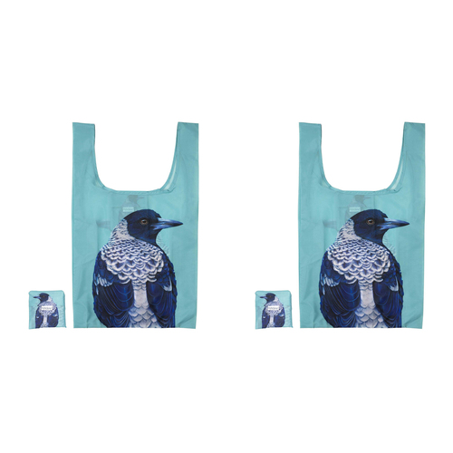 2PK Ashdene Plastic 64x36cm Modern Birds Wren Shopping Bag