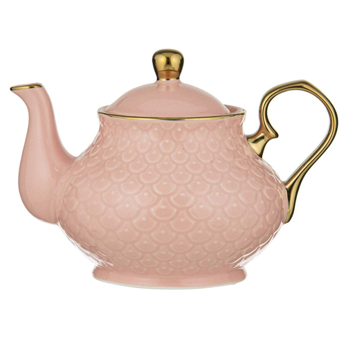 Ashdene New Bone China 770ml Ripple Blush Teapot - Pink
