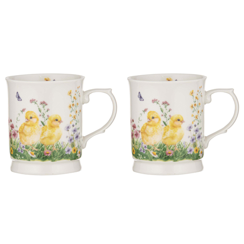 2PK Ashdene New Bone China 400ml Sweet Meadows Chick Mug