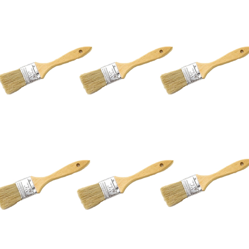 6x Cuisena Pastry Brush Large w/ Wooden Handle - Beige