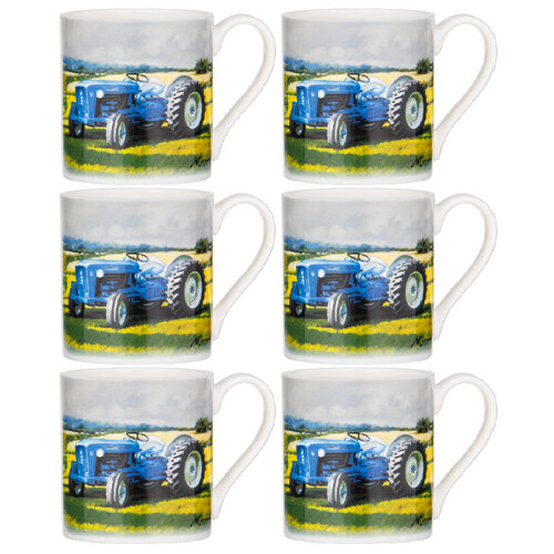 6PK Ashdene Tractors Then/Now Ford Fine Bone China Drinking Mug