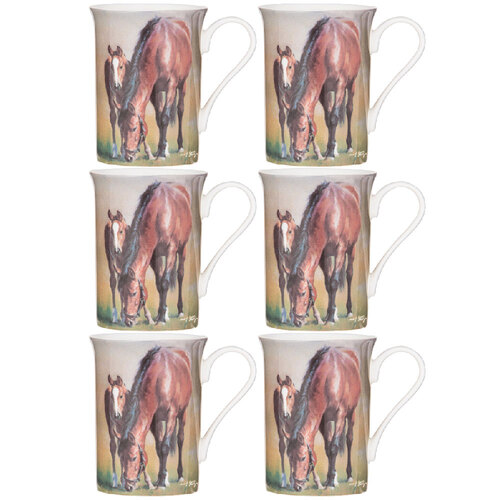 6PK Ashdene Mares & Foals Bay Mare Family Fine Bone China Mug