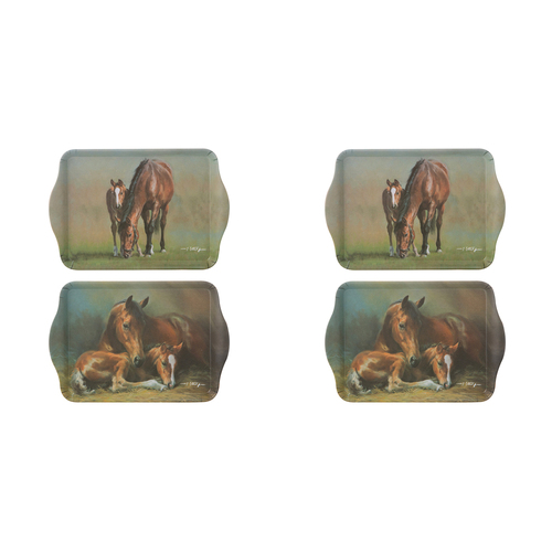 2x 2pc Ashdene Mares & Foals Stable/Bay Serving Platter Scatter Tray