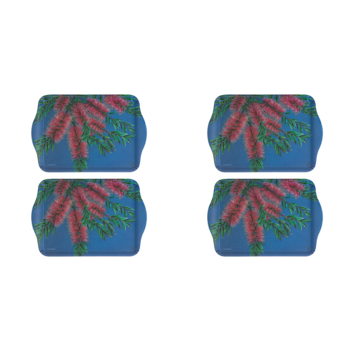 2x 2pc Ashdene Native Flora Bottle Brush Serving Platter Scatter Tray