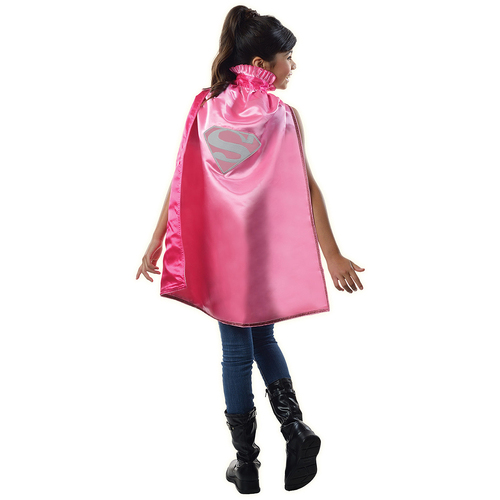 DC Comics Supergirl Satin Cape 6+ Girls Costume Pink