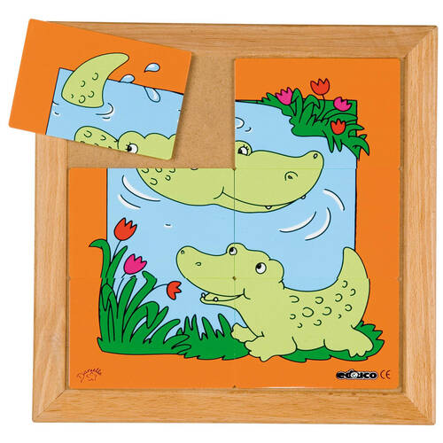6pc Educo Mother and Child - Crocodile Puzzle Educational Play Kids/Children 3y+