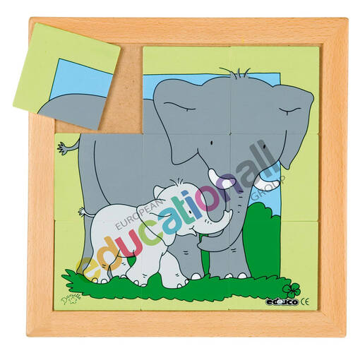 6pc Educo Mother and Child - Elephant Puzzle Educational Play. Kids/Children 3y+