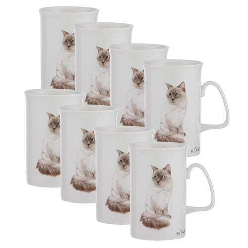 8PK Ashdene Purrrfect Moments Ragdoll Can 350ml Mug New Bone China - White