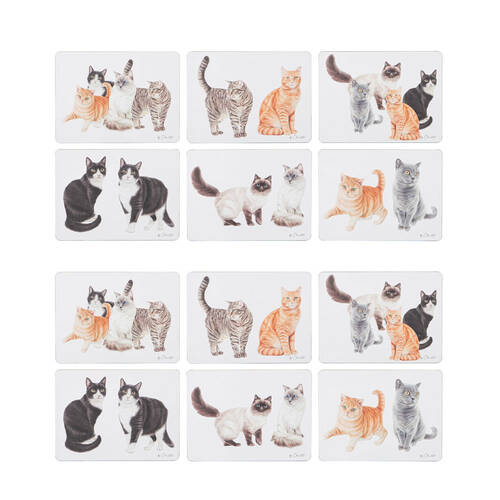 2x 6pc Ashdene Purrrfect Moments Placemat 29x21.5cm - White