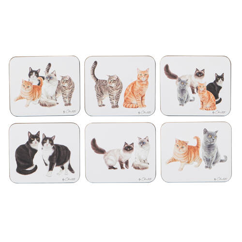 6pc Ashdene Purrrfect Moments Coaster Square 11x9cm