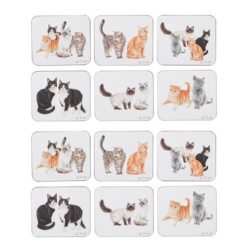 2x 6pc Ashdene Purrrfect Moments Coaster Square 11x9cm