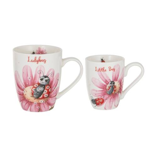 2pc Ashdene Mini Me Lady Beverage Bug/Little Bug Mug Gift Set