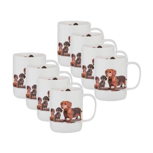 8PK Ashdene Puppy Love Dachshund Drinking Coffee/Tea Mug 11.5x8cm 