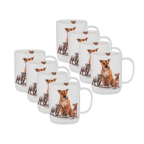 8PK Ashdene Puppy Love Staffy Terrier Drinking Coffee/Tea Mug 11.5x8cm 