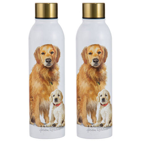 2PK Ashdene Puppy Love Golden Retriever Water Drink Bottle 24.5cm