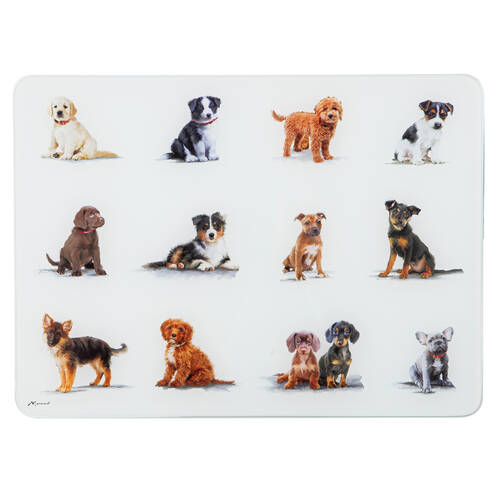 Ashdene Puppy Love Surface Table Placemat Protector 30x40cm - White