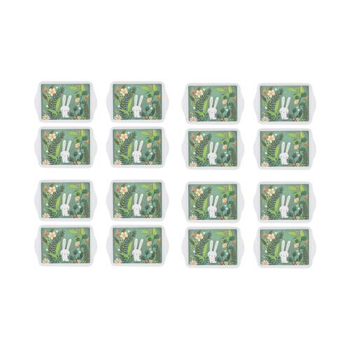 8x 2pc Ashdene Playful Bunnies Green Garden Scatter Tray Serveware Set