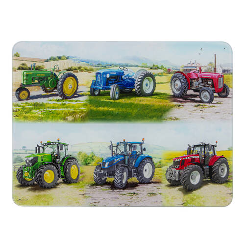 Ashdene Tractors Then/Now Surface Protector Placemat 30x40cm - White
