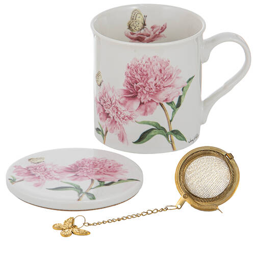 Ashdene Jenny's Garden Tea Cup Pink Peony Gift Set Assorted