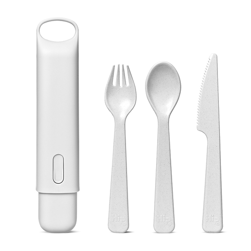 3pc Hip Cutlery Set Cutlery Set Grey Silicone