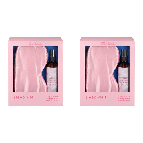 4pc Arome Ambiance Spa Home Sleep Well Eye Mask & Lavender Mist Spray Set