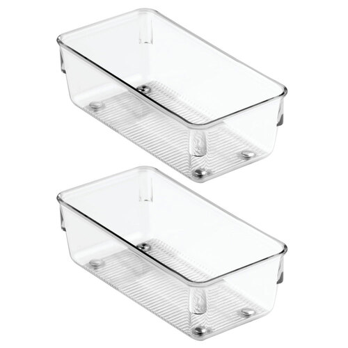 2PK iDesign Linus 15x7.6cm Drawer Organiser Storage - Clear