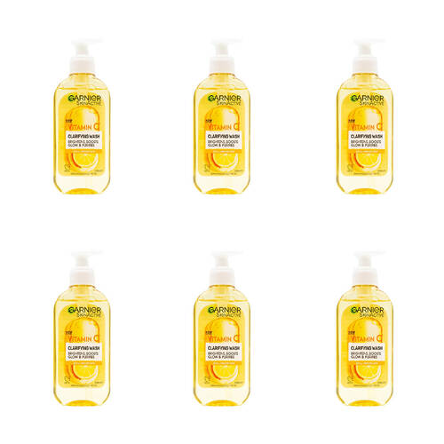 6PK Garnier 200ml Clarifying Wash Skin Active w/ Vitamin C