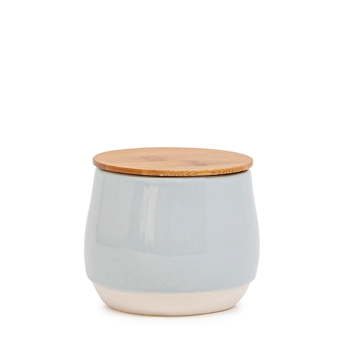 Salt &amp; Pepper Beacon Sugar Bowl 10x9cm Cloud Stoneware/Bamboo Lid