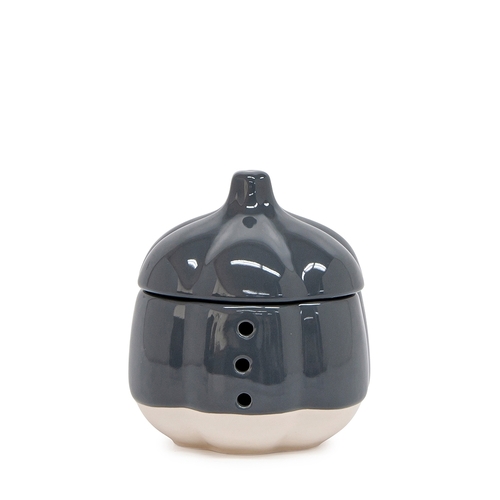 Salt &amp; Pepper Beacon Garlic Keeper Container 11x11.5cm Grey Stoneware