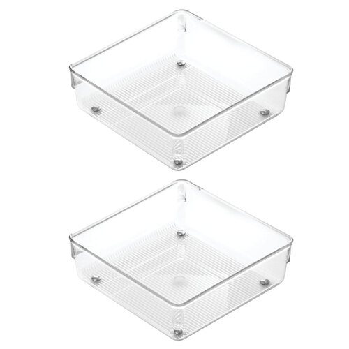 2PK iDesign Linus 15.2x5.1cm Drawer Organiser Storage - Clear