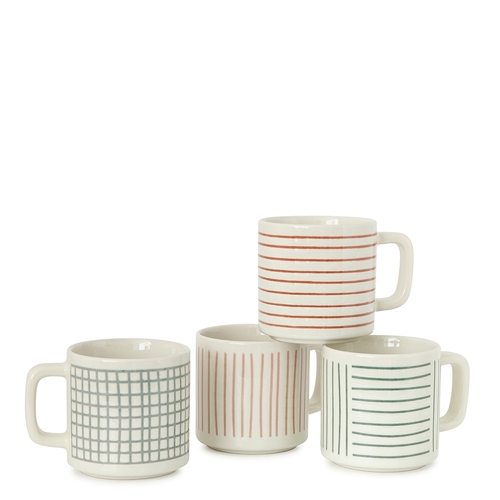 4pc Salt &amp; Pepper Nata Mug 350ml Assorted Stoneware