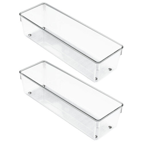 2PK iDesign Linus 30x10cm Drawer Organiser Storage - Clear