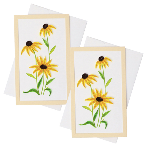 2PK Boyle Quilled 12.5cm Framed Standing Greeting Card - Yellow Daisy