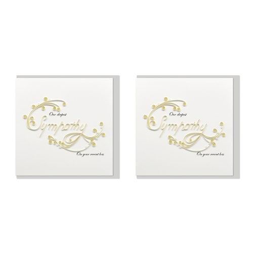 2PK Boyle Handmade Paper 15x15cm Quilled Greeting Card Deepest Sympathy