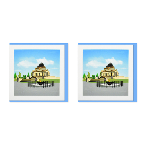 2PK Boyle Handmade Paper 15x15cm Quilled Greeting Card Shrine of Remembrance
