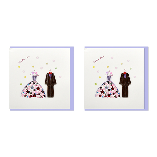 2PK Boyle Handmade Paper 15x15cm Quilled Greeting Card Timeless Love