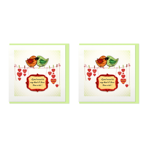 2PK Boyle Handmade Paper 15cm Greeting Card I Just Want To Say I Love You A Lot