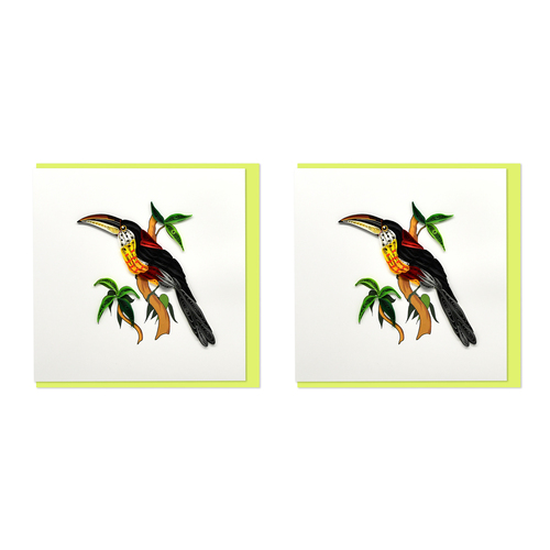 2PK Boyle Handmade Paper 15x15cm Quilled Greeting Card Toucan