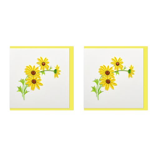 2PK Boyle Handmade Paper 15x15cm Quilled Greeting Card Daisy