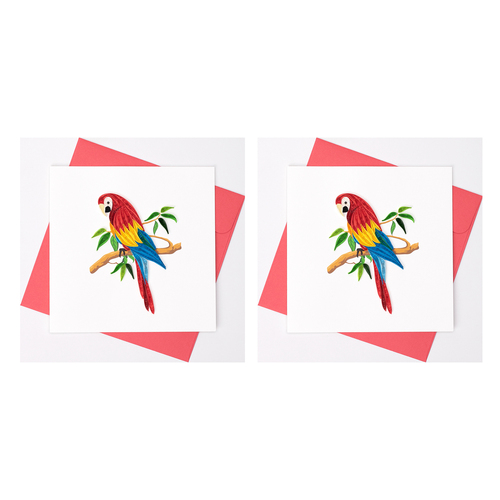 2PK Boyle Handmade Paper 15x15cm Quilled Greeting Card Rosella 