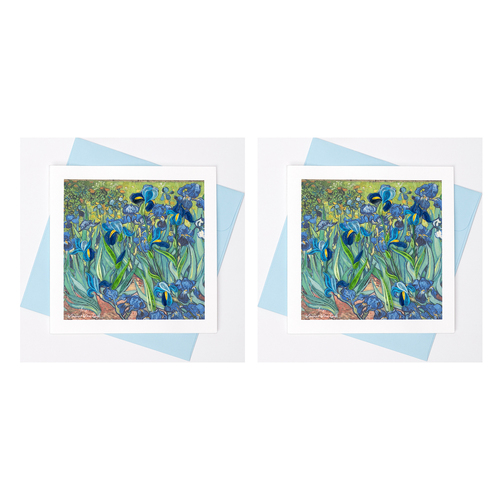 2PK Boyle Handmade Paper 15x15cm Quilled Greeting Card Irises 