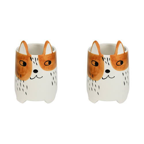 2PK Annabel Trends Ceramic Animal Planter Large Buddy Dog 22.5cm