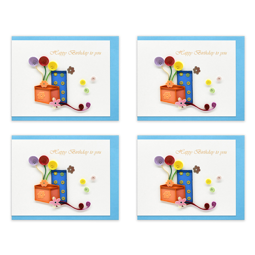 4PK Boyle Handmade Paper Quilled 8.5x6.4cm Mini Greeting Card Presents