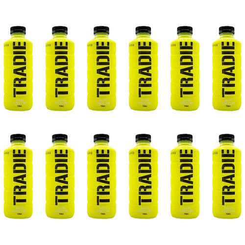 12PK Tradie Electrolytes 750ml Sports Beverage Drink - Chippy Lemon Lime