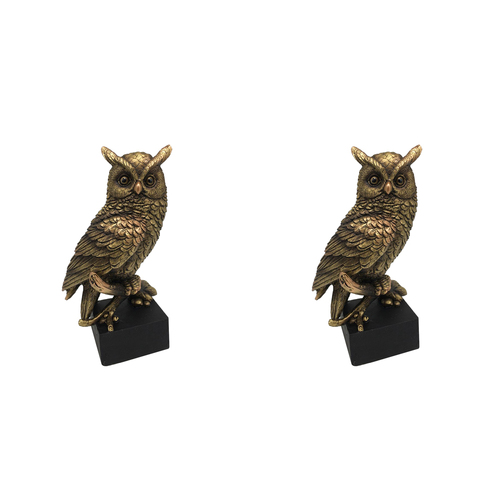 2PK Gibson Gifts Owl Home Decor Figurine Medium Bronze 22.5cm
