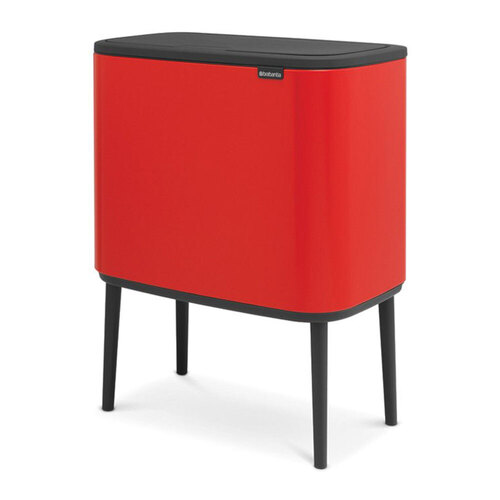 Brabantia Bo Touch Bin w/ Inner Bucket 36 Litre XL Capacity - Passion Red