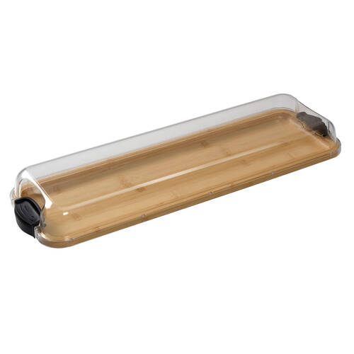 Farberware Build-a-Board Bamboo Snacking Platter, 17.5x56cm Brown/Clear
