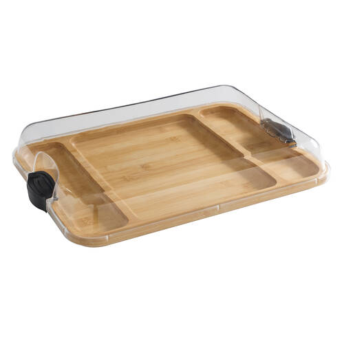 Farberware Build-a-Board Bamboo Rectangular Board, 30.5x40.5cm Brown/Clear