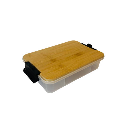 Farberware SnackleBox Bamboo Storage Board and Box, 20x32cm Brown/Clear