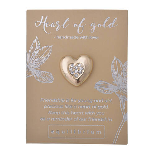 Gibson Gifts Equilibrium Silver Pin/Brooch - Heart of Gold
